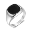 Fashionable, simple, and personalized stainless steel gold-plated drop glue smooth ring for men and women's accessories