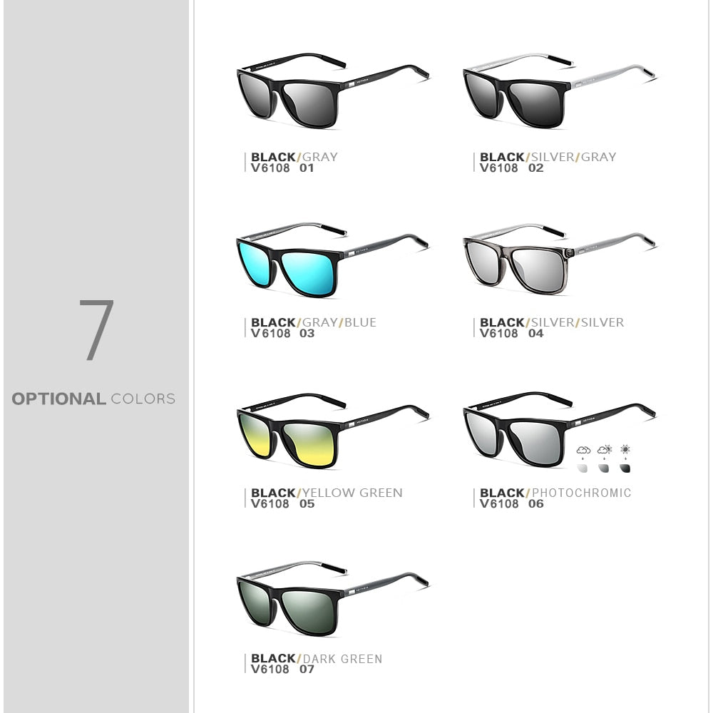VEITHDIA Brand Unisex Retro Aluminum+TR90 Sunglasses Polarized Lens Vintage Eyewear Accessories Sun Glasses For Men/Women 6108