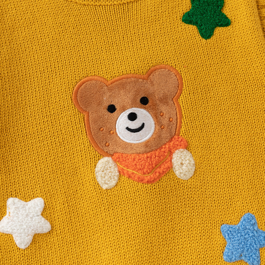 Children's Knitted Vest Wholesale Boy's Sweater Baby Sleeveless Pullover Cartoon Bear Top Fashion