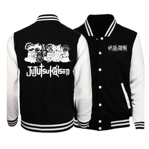 Cartoon Anime Text Fashion Casual Baseball Jacket for Men and Women