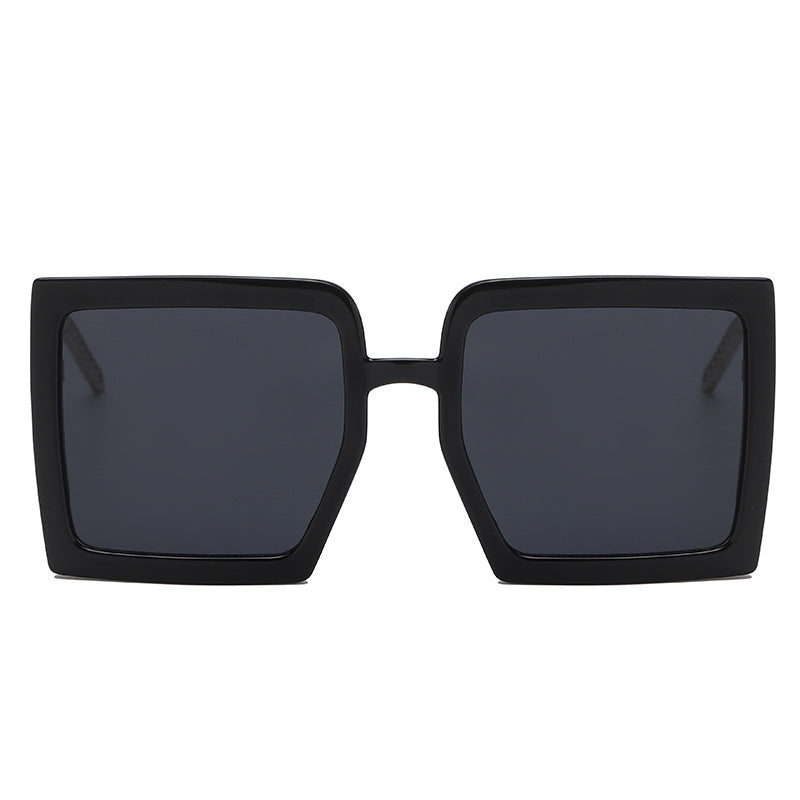 Fashion Big Frame Square Men And Women Trend Street Shooting Metal Chain Net Red With The Same Hollow Sunglasses
