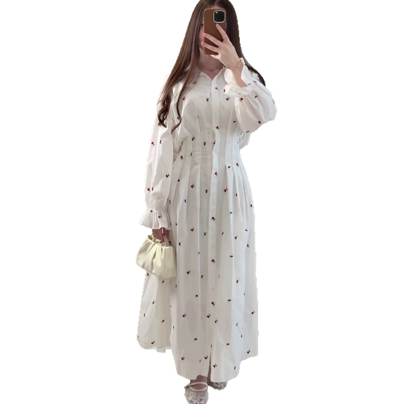 Long sleeved lapel dress