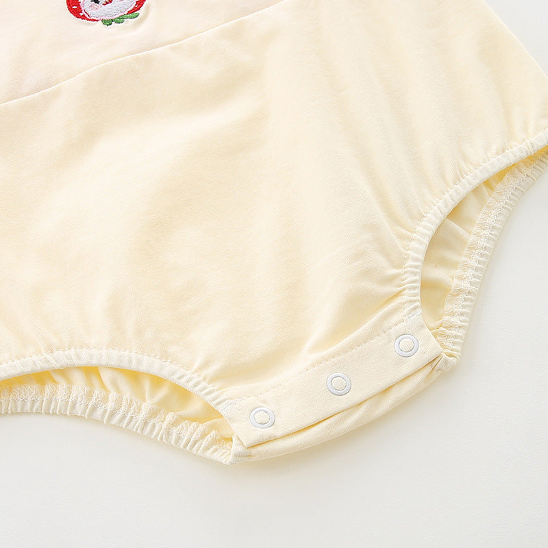 Cute Baby Girl Summer Romper, Fashion Two-Piece Style Overalls Bodysuit, Infant Triangular Diaper Cover