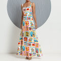 Graffiti camisole strapless fashion dress for women