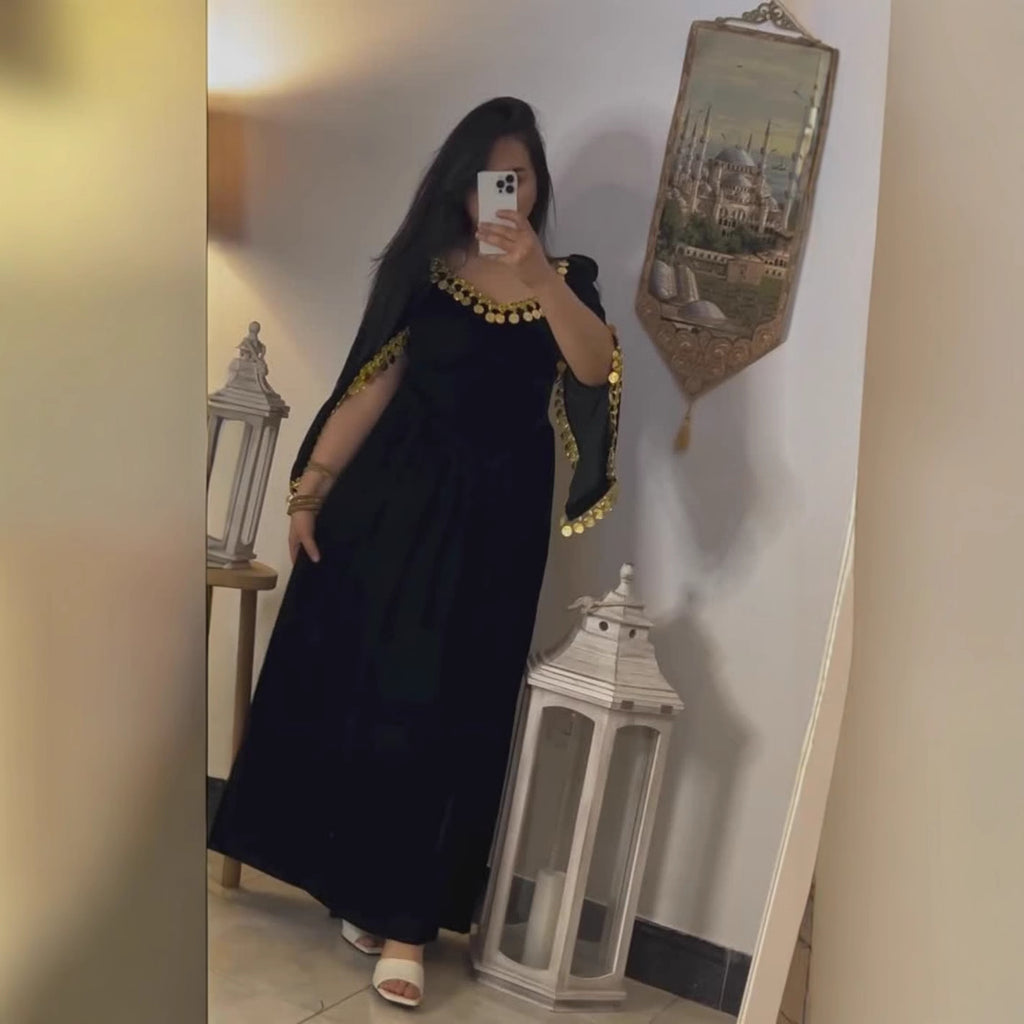 Sexy Loose Gold Accessories Evening Dress for Women