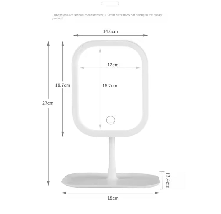 Modern Vanity Touch 3 Colours Light LED Makeup Mirror with Storage Tray