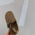 Khaki Flat Shoes French Retro Single Shoes Boken Shoes Spring New Women's Shoes