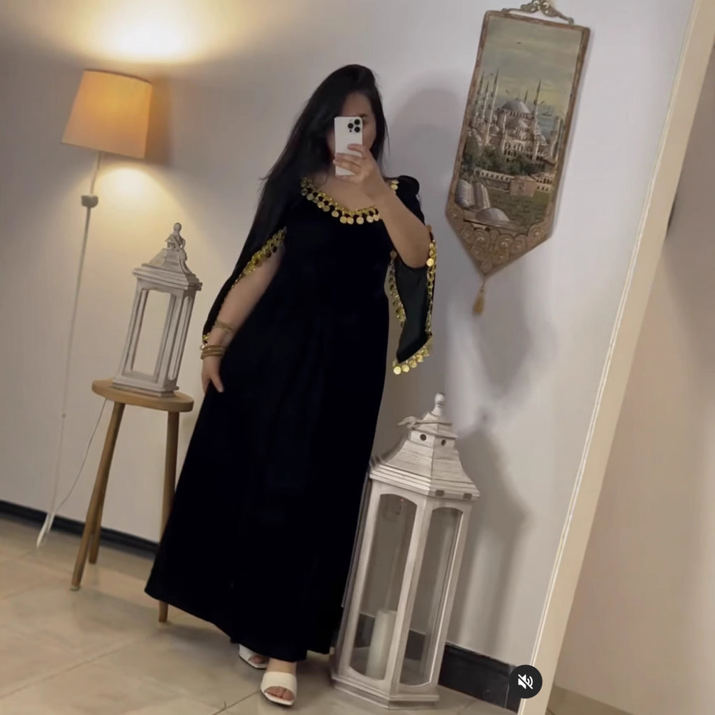 Sexy Loose Gold Accessories Evening Dress for Women