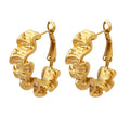 Metal Irregular Hoop Earrings For Women Wrinkle Design Clip On Fashion Jewelry Fancy New Style Trendy Accessories
