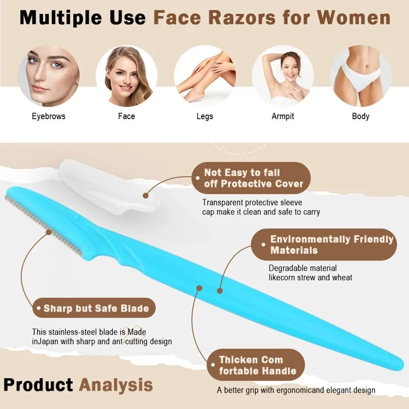 Facial Razor Dermaplaning Set | Eyebrow Shaping · Face Shaving · Multicolour | 10 · 15 · 30 Piece | Braviixx