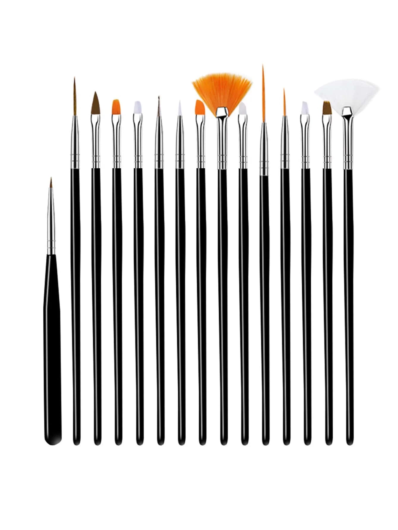 20Pcs Black Nail Art Brush Set Nail Gel Polish Painting Brush Drawing Pen Uv Gel Polish Nail Liner Brush And Nail Dotting Pen For Gel Polish Diy Manicure Salon At Home