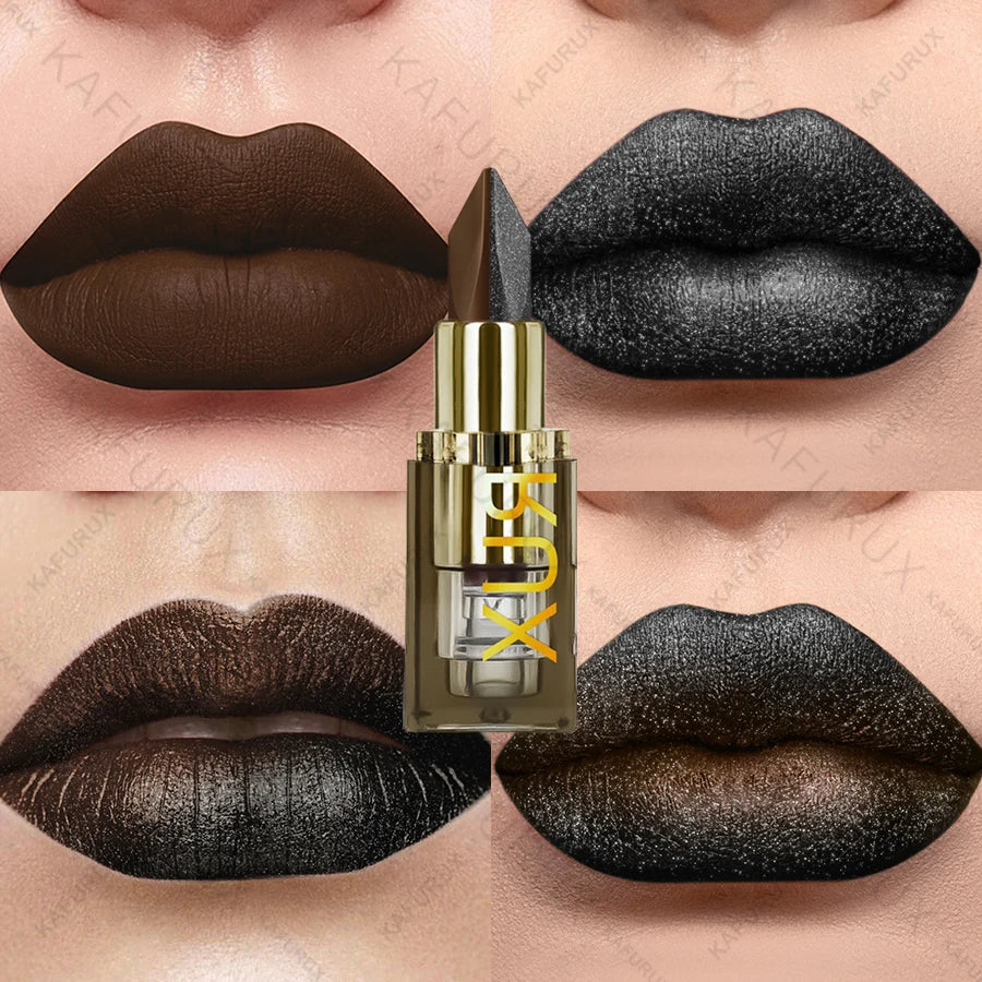 Lipstick – Two-Tone – Matte – Purple Black Glitter Matte | KIMLUD
