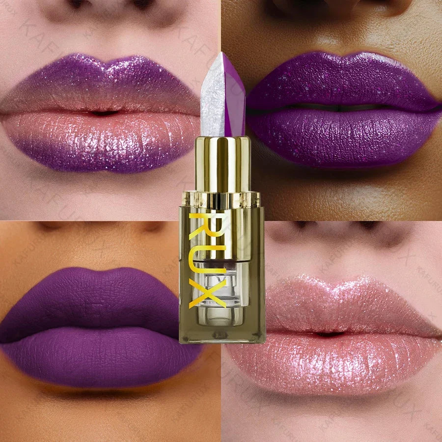 Lipstick – Two-Tone – Matte – Purple Black Glitter Matte | KIMLUD