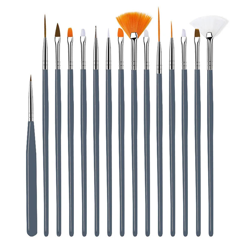 20Pcs Black Nail Art Brush Set Nail Gel Polish Painting Brush Drawing Pen Uv Gel Polish Nail Liner Brush And Nail Dotting Pen For Gel Polish Diy Manicure Salon At Home
