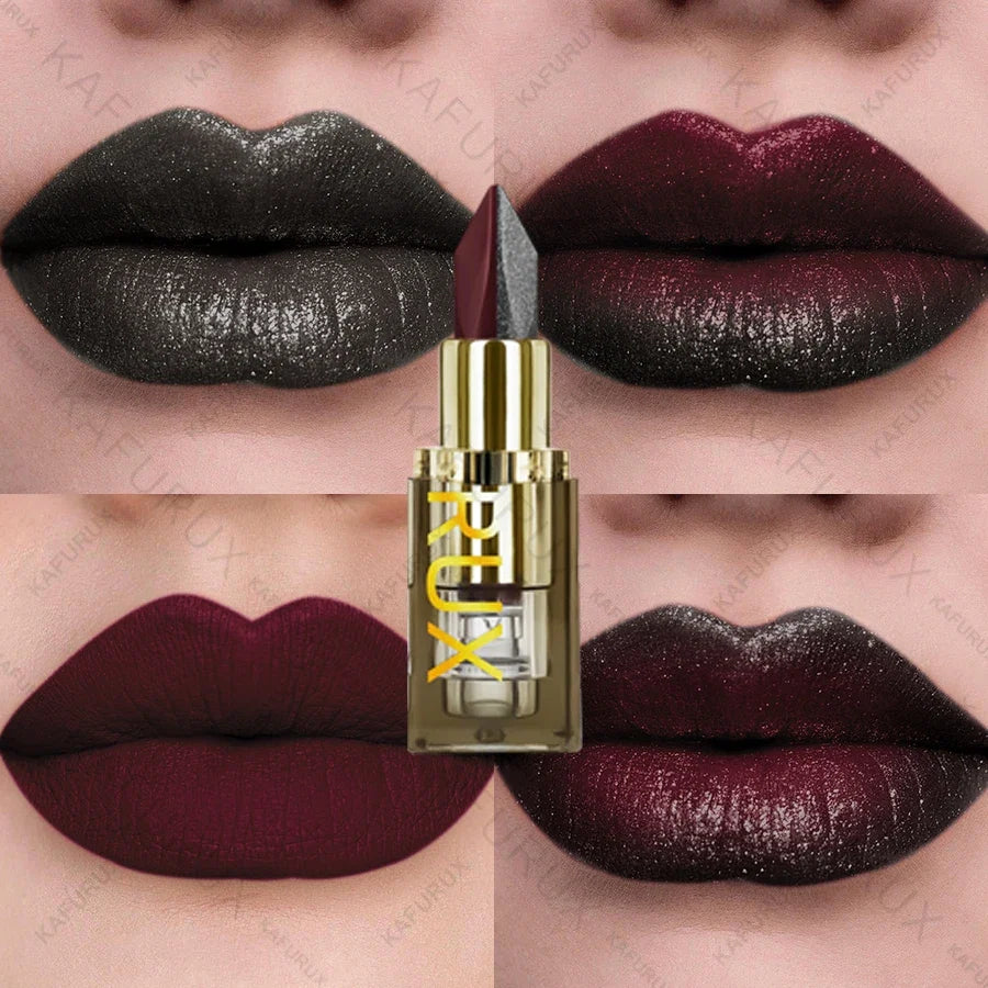 Lipstick – Two-Tone – Matte – Purple Black Glitter Matte | KIMLUD