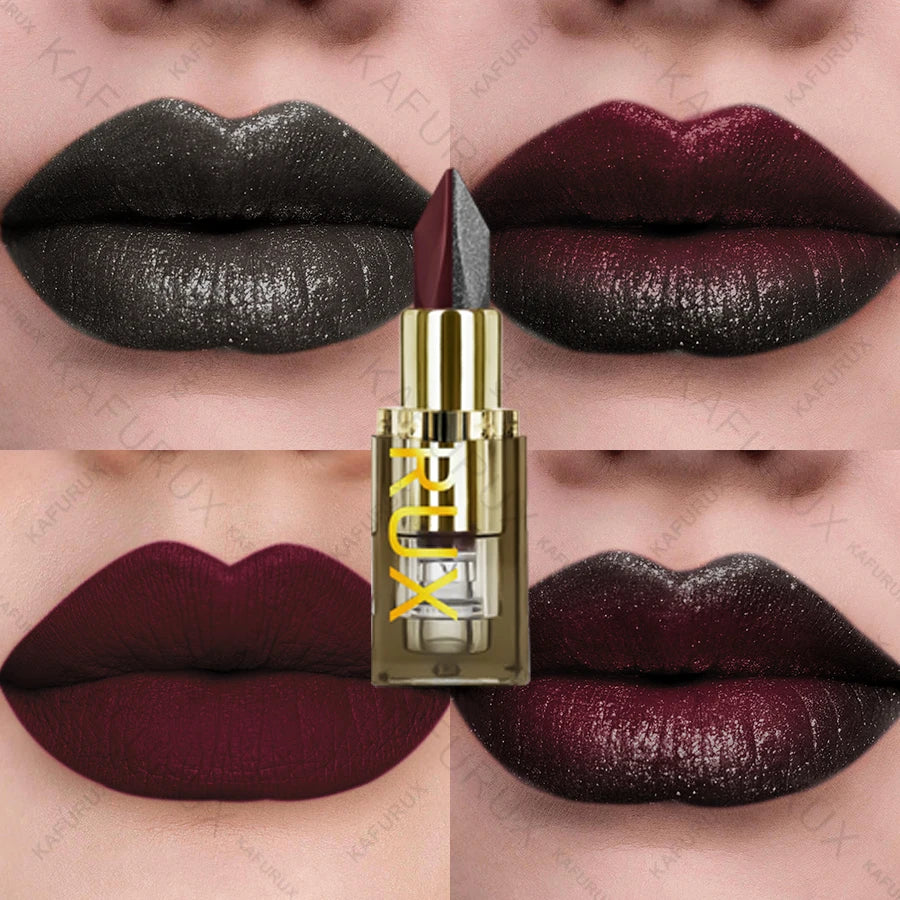 Lipstick – Two-Tone – Matte – Purple Black Glitter Matte | KIMLUD