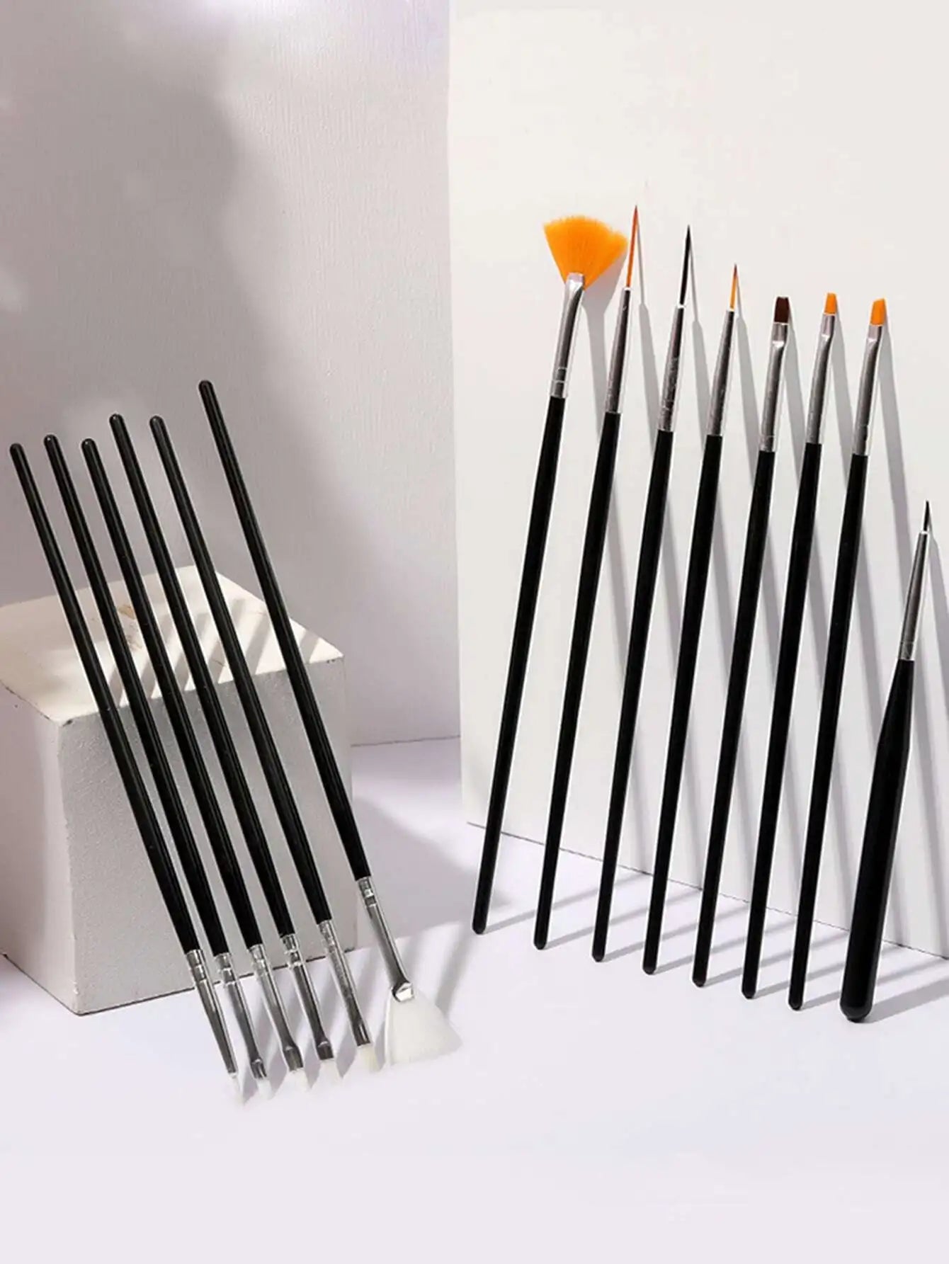 20Pcs Black Nail Art Brush Set Nail Gel Polish Painting Brush Drawing Pen Uv Gel Polish Nail Liner Brush And Nail Dotting Pen For Gel Polish Diy Manicure Salon At Home