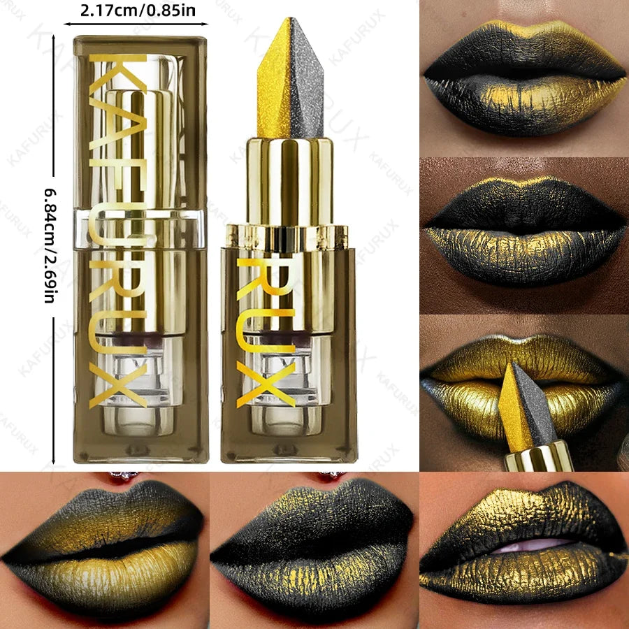 Lipstick – Two-Tone – Matte – Purple Black Glitter Matte | KIMLUD